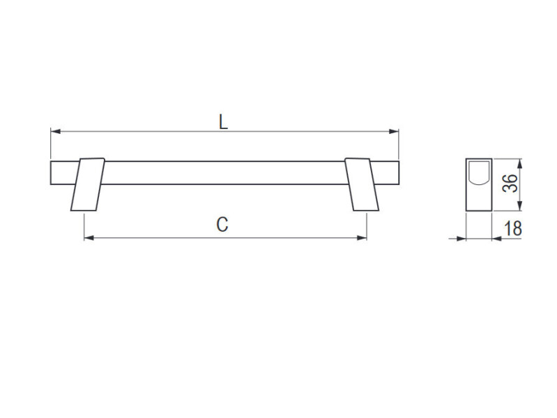 Úchytka Beam 192 dub lakovaný